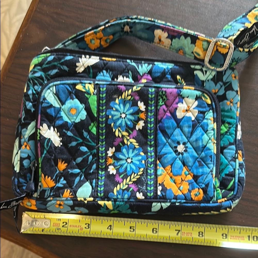 Vera Bradley Blue and Green Crossbody Bag with Quilted Design